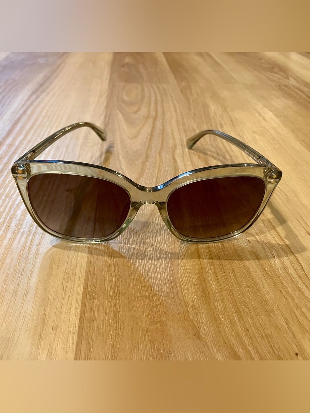 kate spade Transparent Frame Sunglasses; Small Nicks at Bottom of One Lense